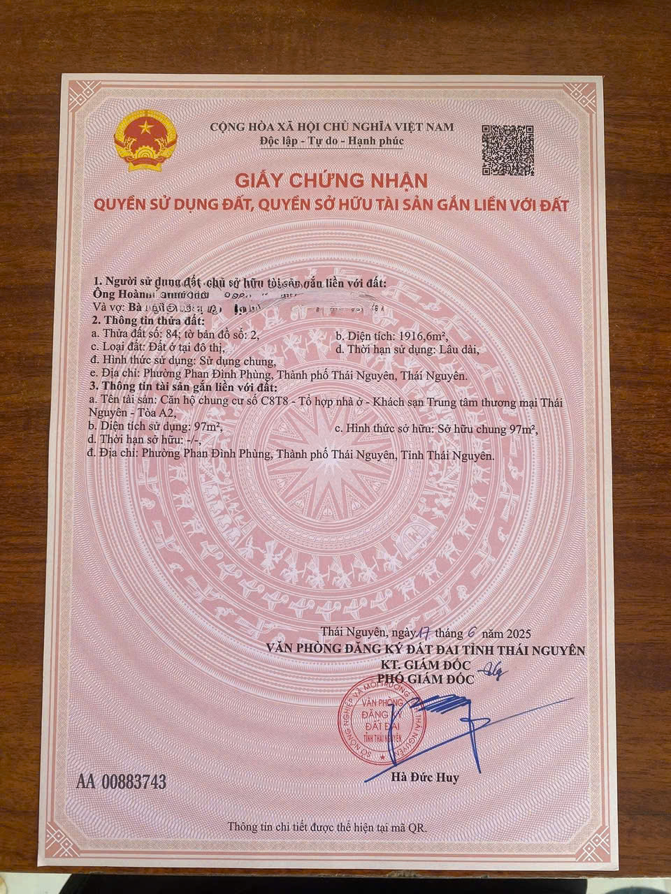 sổ đỏ Prime thái nguyên 2